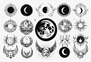 Wom s moon phase chest tattoo tattoo idea