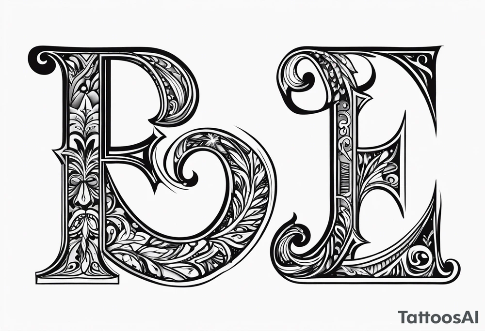 Letter E R J tattoo idea