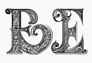 Letter E R J tattoo idea