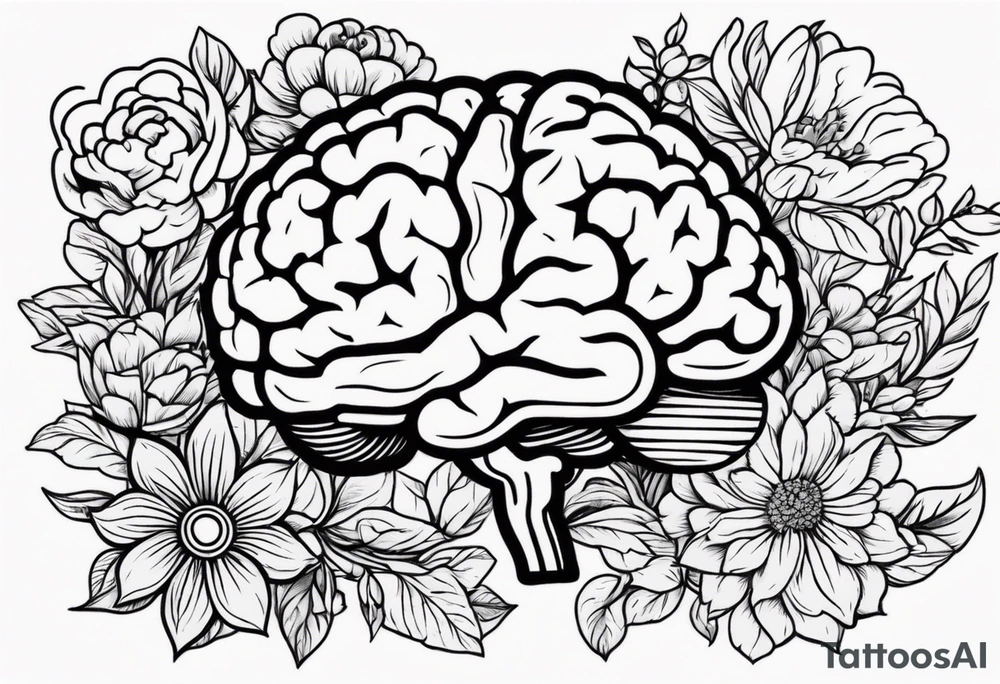 human brain
old school vintage simple traditional design surrounded by vintage flowers


bold color simple tattoo idea