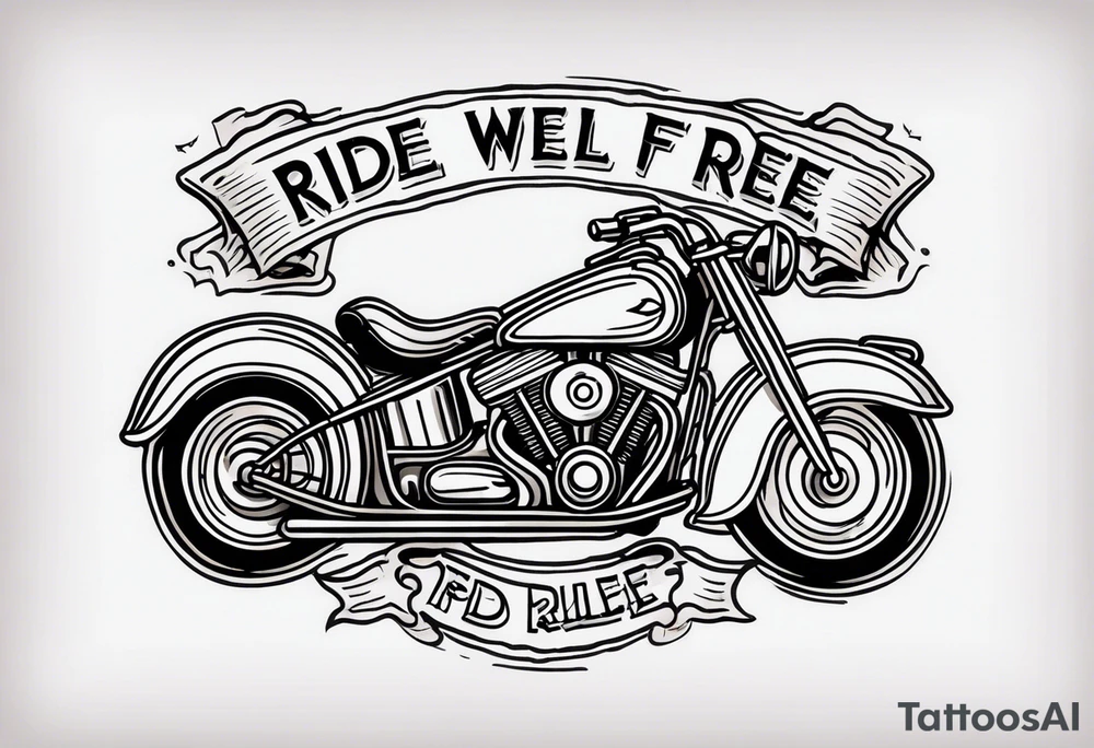 The words “ride well, ride free” tattoo idea
