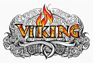 Viking funeral on fire tattoo idea
