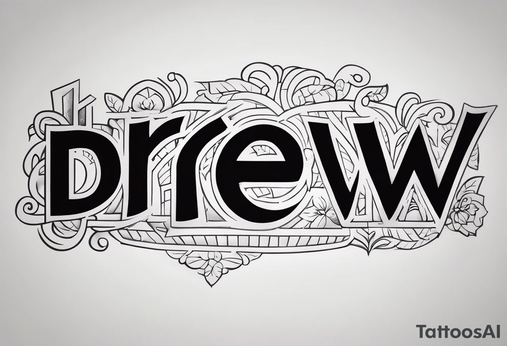 I want the name "Drew" tattoo idea