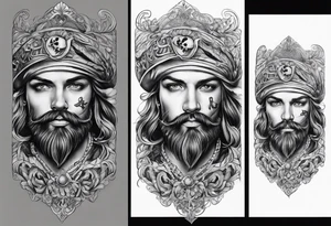 Pirate filigree sleeve tattoo idea