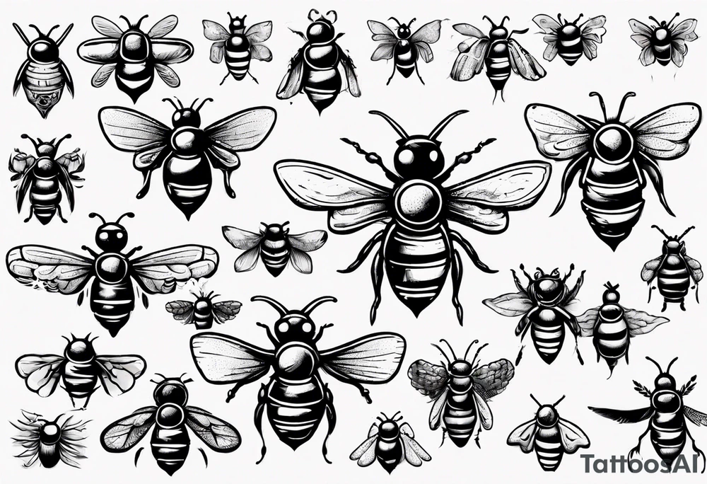 comic biene im flug tattoo idea
