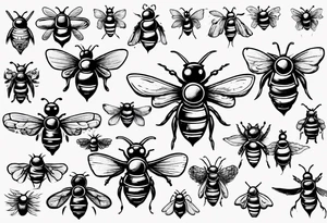 comic biene im flug tattoo idea