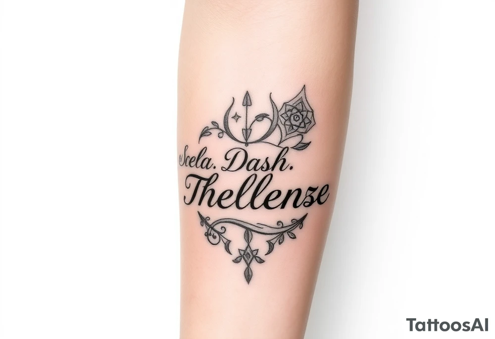 Combine the names rosela dashi and thellenze for a tattoo tattoo idea