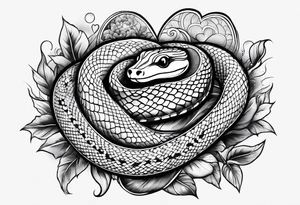A cute snake with hearts. tattoo idea