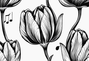 Tulip with music note tattoo idea