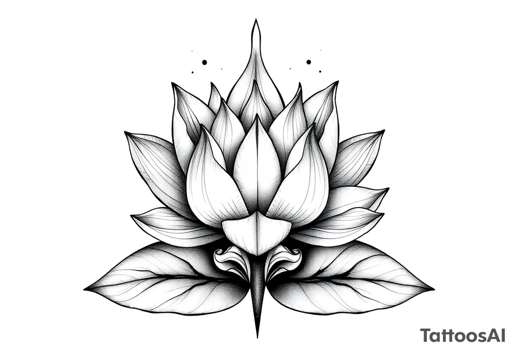 Water lily, earth, air, fire, water, tree, paganism tattoo idea