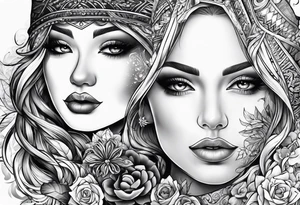 A pair of tattoos for a guy and a girl tattoo idea