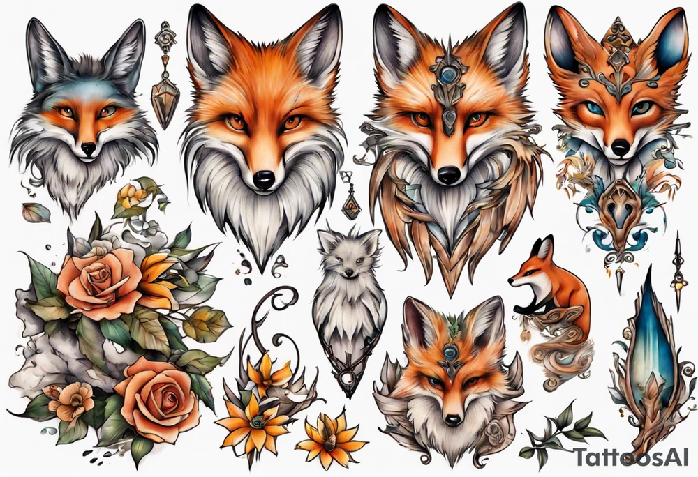 Eulenfuchs fantasie tattoo idea