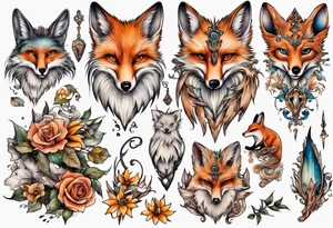 Eulenfuchs fantasie tattoo idea
