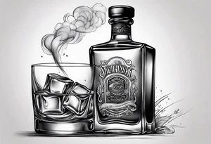 whiskey with smoke coming out of glass tattoo idea
