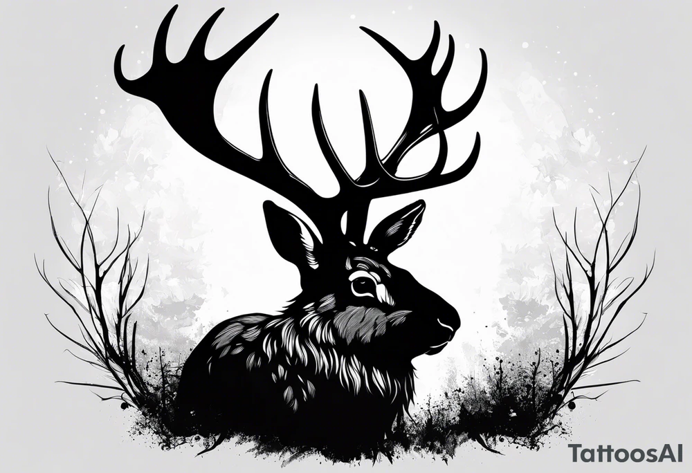 jackalope 
silhouette tattoo idea