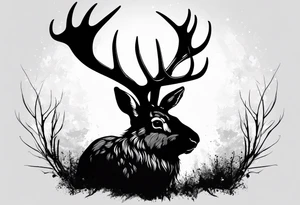 jackalope 
silhouette tattoo idea