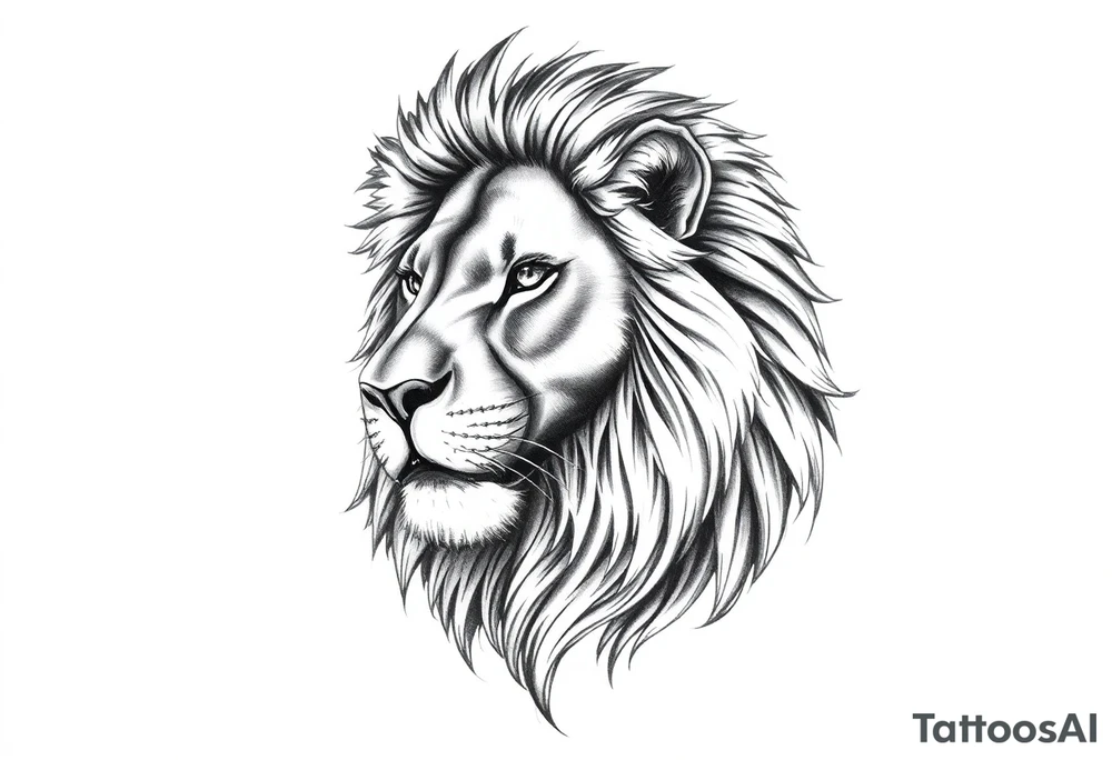 Realistic lion tattoo idea