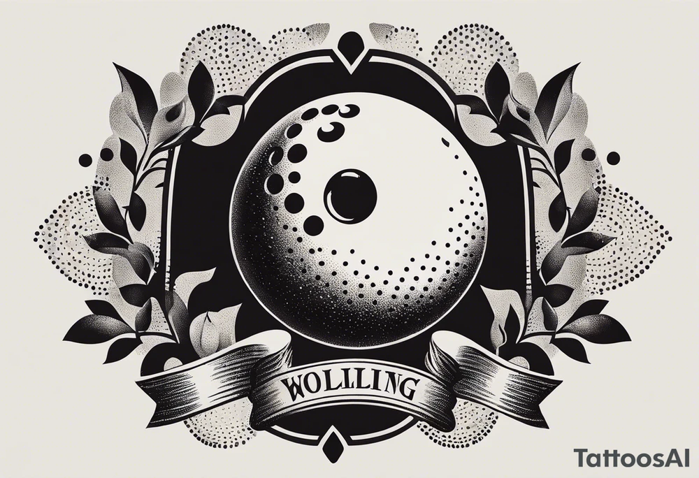 Bowling theme and family crest tattoo idea