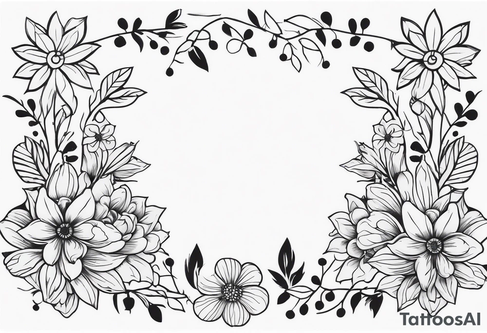 ornaments of flowers tattoo idea