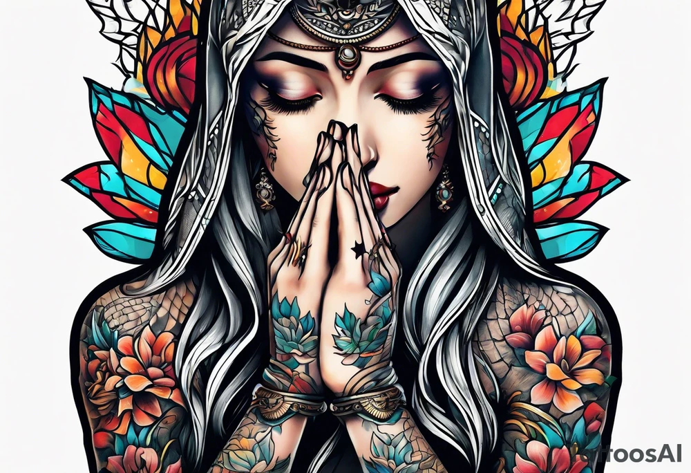praying hands tattoo idea