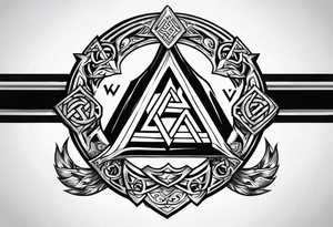 Valhalla shield sword axe Valknut tattoo idea