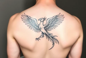 I want a tattoo of a phoenix
 on my calf that goes around the whole leg tattoo idea