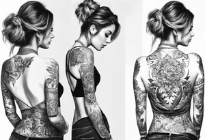 Ladies back tattoo tattoo idea