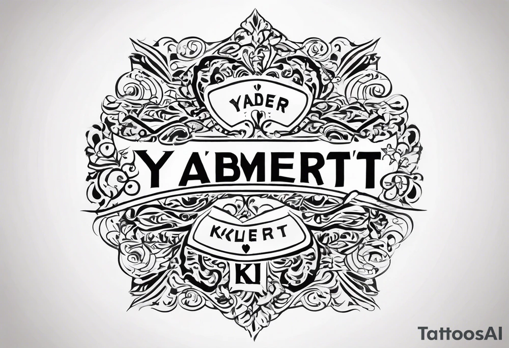 I want to create a small side neck tattoo which combines elements that represent my mother's last name, 'Yaber,' which originates from Lebanon, and my father's last name, 'Kleinert,' which is German tattoo idea