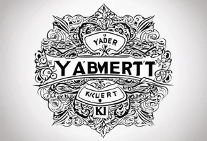 I want to create a small side neck tattoo which combines elements that represent my mother's last name, 'Yaber,' which originates from Lebanon, and my father's last name, 'Kleinert,' which is German tattoo idea