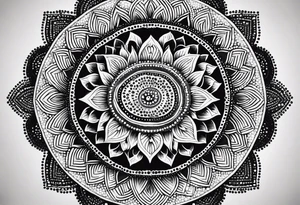 A ladylike mandala with simple dot chain tattoo idea