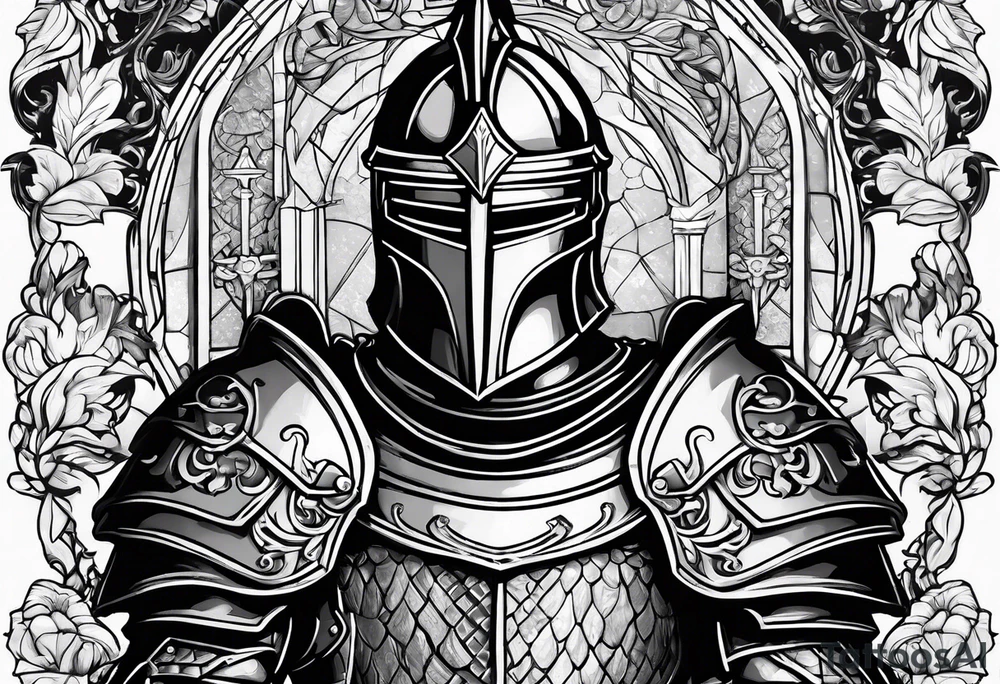 knight in heavy armor tattoo idea