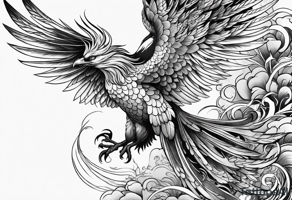 traditional Japanese phoenix no background tattoo idea traditional Japanese phoenix no background tattoo idea