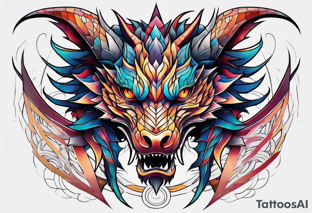 symetrical dragon tattoo idea