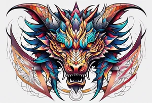 symetrical dragon tattoo idea