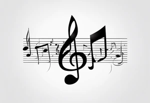 Musical notes incorporating the letters R and L tattoo idea