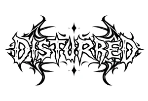 Lettering metal neotribal of the word Disturbed tattoo idea