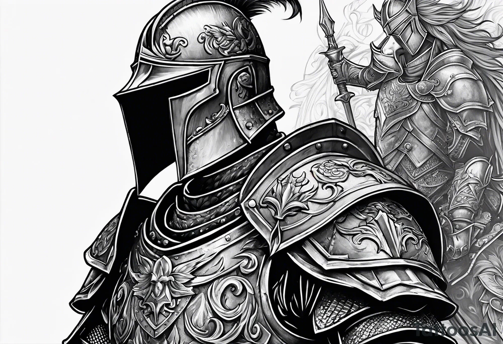 knight with heavy armor tattoo idea