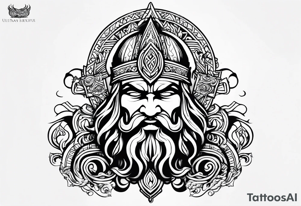 Trishul Shiva and viking symbols tattoo idea