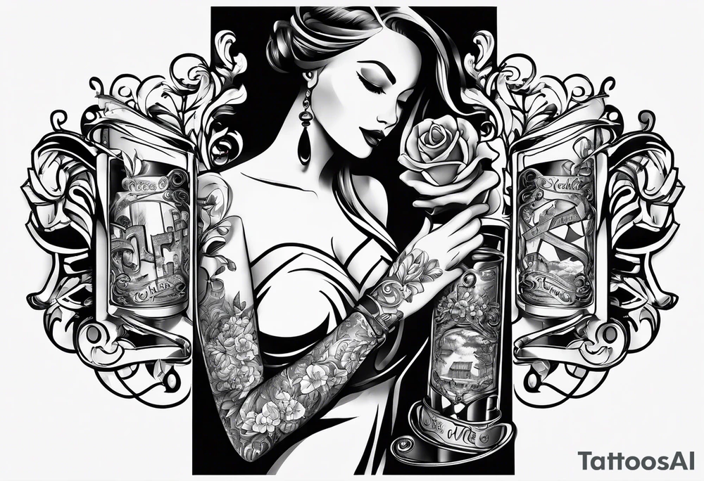 Cheers Mate text, armband +Cancer Ribbon tattoo idea