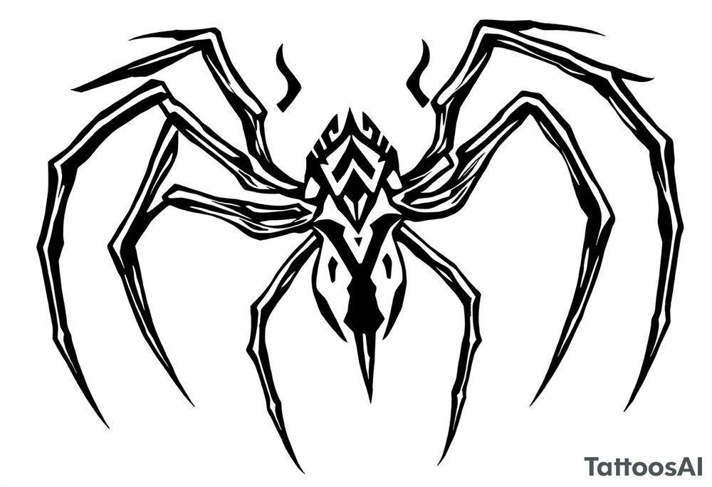 Black widow Spider crawling down sideways with the letter Y on the body of the spider tattoo idea