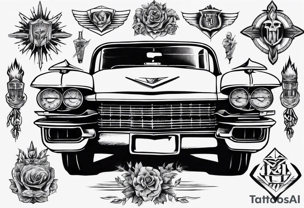 1960 cadillac tattoo idea