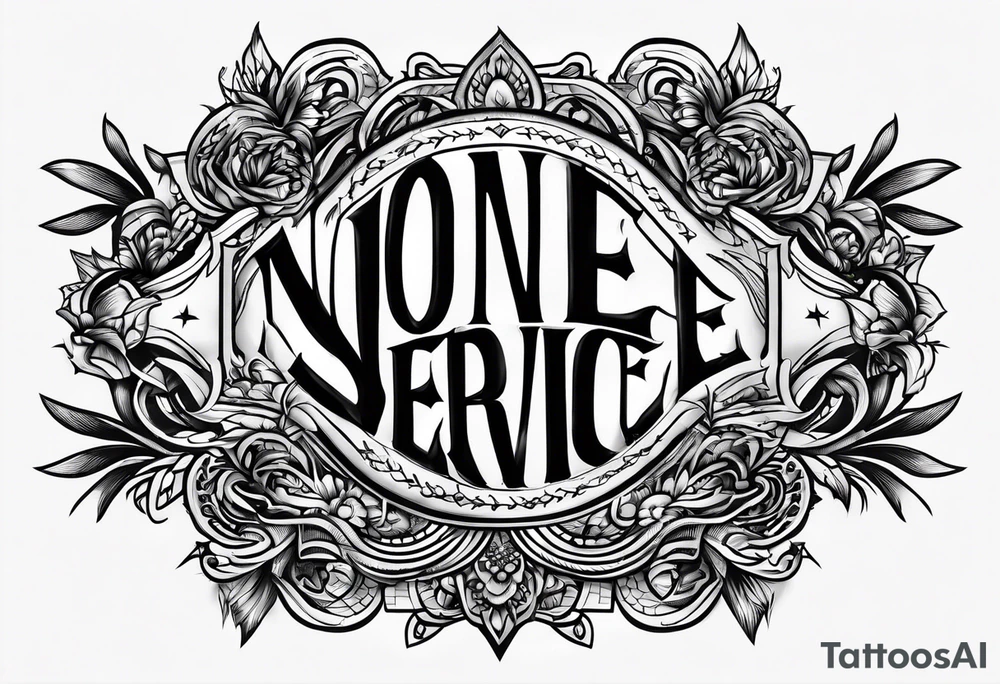 Text "no one service" tattoo idea