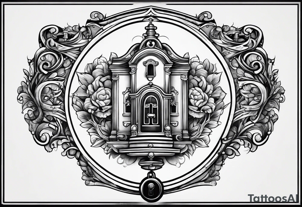 "Property of Washito" with a small, stylized lock and key. tattoo idea