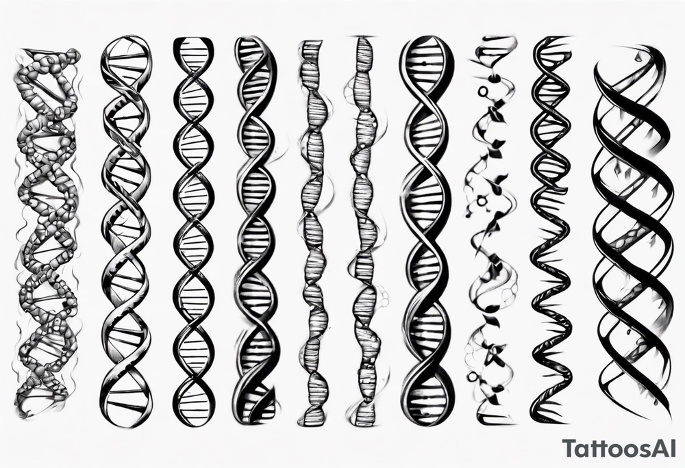DNA strand curved tattoo idea