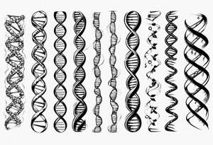 DNA strand curved tattoo idea