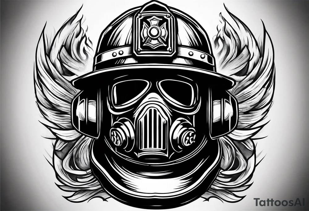 firefighter tattoo with flames and a helmet tattoo idea firefighter tattoo with flames and a helmet tattoo idea