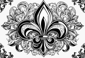 Fleur de lis with designs inside tattoo idea