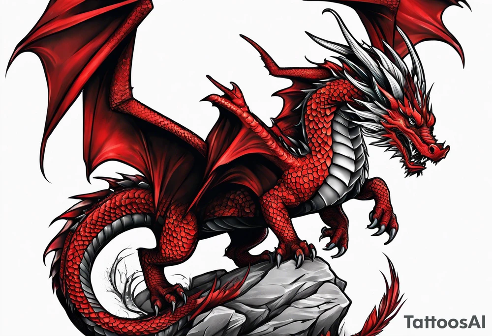 Red dragon tattoo idea