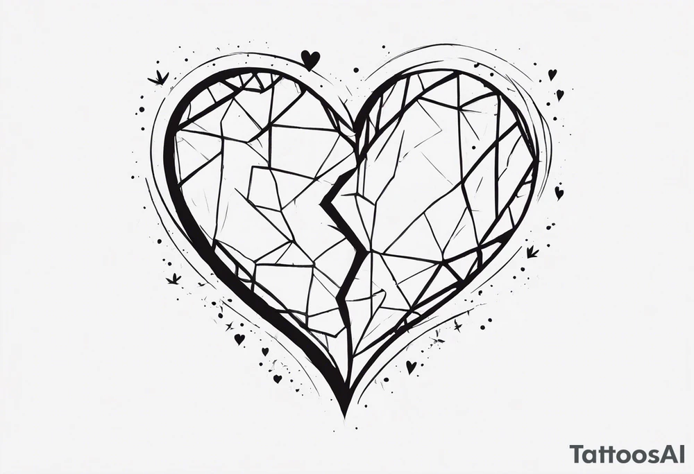 Broken Heart that says Never Say Never tattoo idea