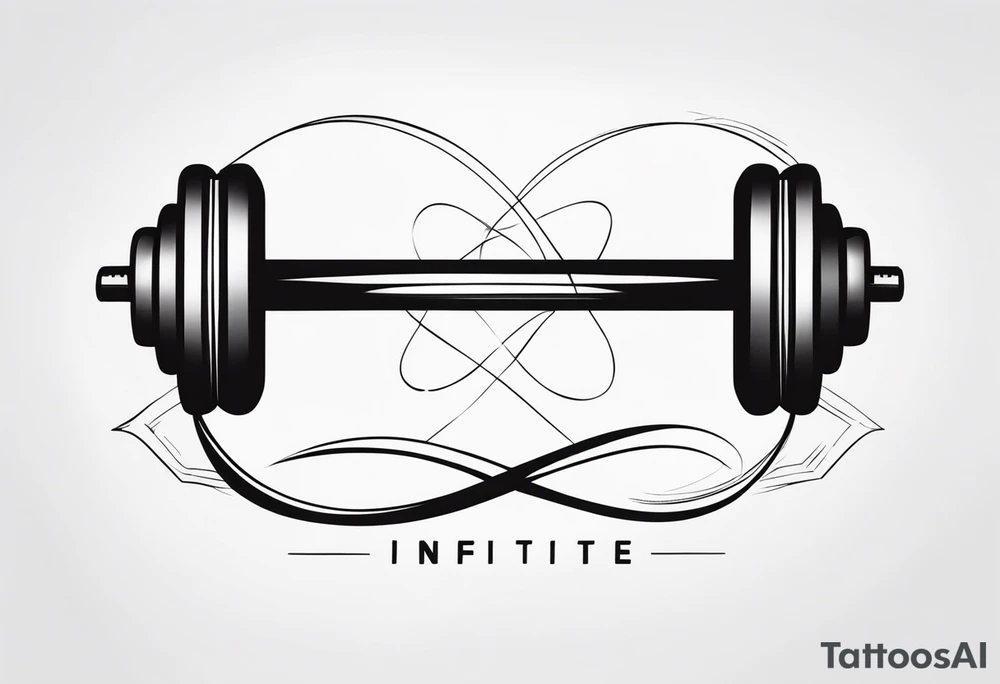 Infinite simble with dumbbell tattoo idea